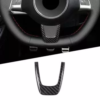 Steering Wheel Center Cover Real Carbon Fiber For Fiat 500 2012 2013 2014 2015
