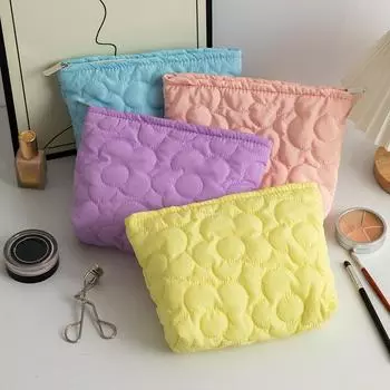 Стеганая цветочная сумка-клатч для женщин, косметичка большой вместимости, дорожные сумки-органайзеры, портативная косметичка для женщин