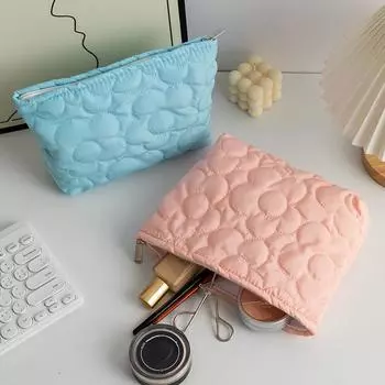 Стеганая цветочная сумка-клатч для женщин, косметичка большой вместимости, дорожные сумки-органайзеры, портативная косметичка для женщин