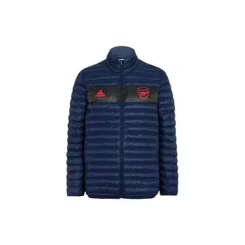 Стеганая хлопковая куртка с принтом логотипа Adidas Color Block и воротником-стойкой, мужская куртка темно-синего цвета EH5624 S