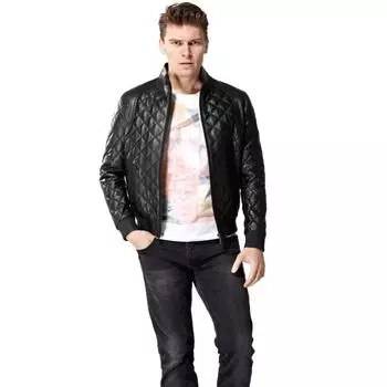 Стеганая кожаная куртка