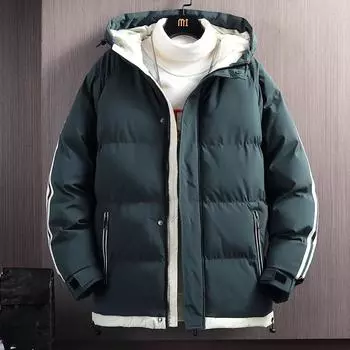 Стеганая куртка мужская новая утолщенная стеганая куртка с капюшоном молодежная пуховая куртка M
