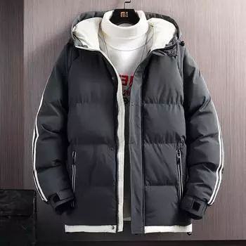 Стеганая куртка мужская новая утолщенная стеганая куртка с капюшоном молодежная пуховая куртка M