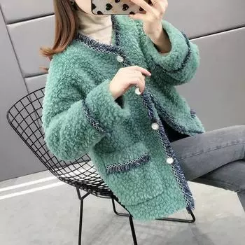 Стеганая куртка женская осенне-зимняя с круглым вырезом, утолщенные теплые и удобные однотонные топы S белый