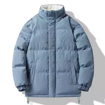 Стеганая мужская куртка зимняя большого размера бархатная утолщенная хлопковая подстежка мужская свободная пуховая хлопковая подстежка зимняя хлопковая подстежка S