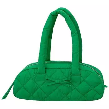 Стеганая нейлоновая сумка-кошелек женская сумка через плечо с бантом сумка-хобо с внутренними карманами стеганая сумка для покупок на работу и путешествий Green