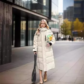 - стеганая одежда для женщин, зимняя, новая, утолщенная, стеганая куртка для кандидатов в художники, стеганая одежда выше колена, длинные куртки S чёрный