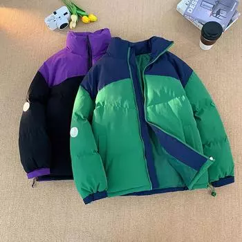 Стеганая одежда Сращивание утолщенной стеганой одежды, стеганых курток, топов, воротников-стойок, свободных курток. M