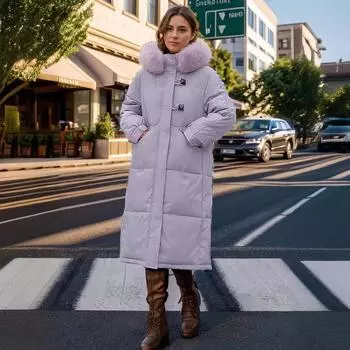 - стеганая одежда женская новая зимняя мода длинная стеганая одежда свободные стеганые куртки утолщенные пальто S