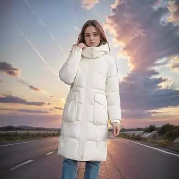 - стеганая одежда женская средняя и длинная одежда для хлеба зимние новые куртки на хлопковой подкладке большие размеры утолщенные куртки на хлопковой подкладке M