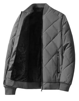 Стеганая пуховая куртка Boa Cold Weather Thermal Large [ZHENGTU] Куртка, Куртка, Мужская куртка, Подкладка, Одежда, Блузон, Однотонная, Верхняя одежда, Куртка, Размер, серый