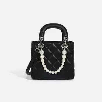 Стеганая ромбовидная решетка женская маленькая сумочка изысканная модная роскошная сумка-тоут съемный плечевой ремень сумка чёрный