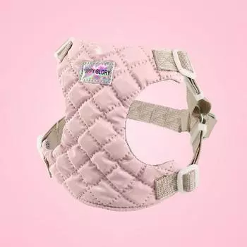 Стеганая шлейка для домашних животных пастельных тонов, розовая