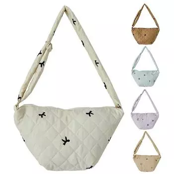 Стеганая сумка через плечо для женщин, хлопковая сумка на плечо с подкладкой, 2024, повседневная роскошная сумка-кошелек, мягкая сумка-хобо, шикарная женская сумка кофейный