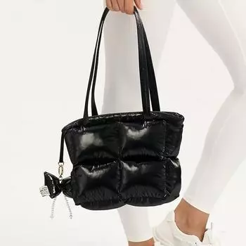 Стеганая сумка-хобо для женщин, легкая повседневная сумка с регулируемым ремешком и верхней ручкой, стеганая дорожная сумка с ромбовидным узором