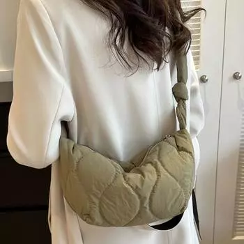 Стеганая сумка на плечо в стиле ретро, осенне-зимняя сумка-хобо, модная мягкая сумка через плечо для женщин