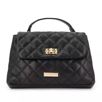 Стеганая сумка с клапаном и текстурированной застежкой черного цвета Женский TORRENTE Petit чёрный