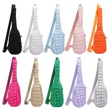 Стеганая сумка-слинг через плечо, однотонная стеганая сумка через плечо с регулируемым ремешком, мягкая сумка Cloud, рюшированный кошелек через плечо хаки