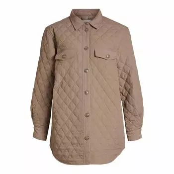 Стеганая верхняя рубашка с итальянскими пуговицами на воротнике randy vera Woman OBJECT 34 бежевый