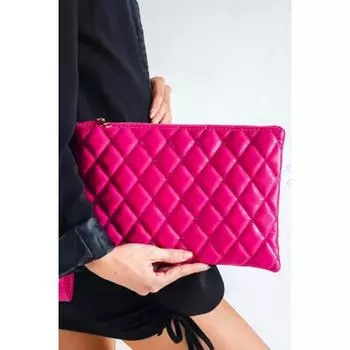 Стеганая женская сумка Paris цвета фуксии