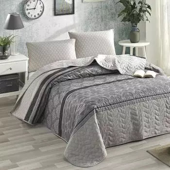 Стеганое покрывало двуспальное Креативное Серое
