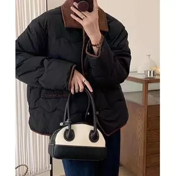 Стеганые пальто женские корейские версии вельветовые лацканы легкие теплые короткие куртки осень-зима повседневные куртки S