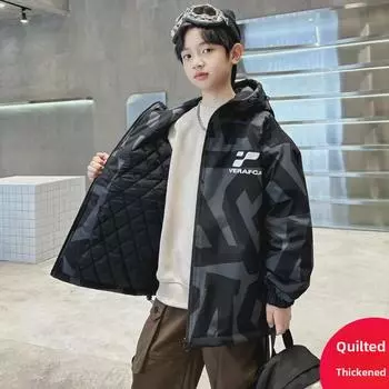 Стеганые зимние куртки для мальчиков 2023 года: Модные, толстые и теплые для детей 120 cm