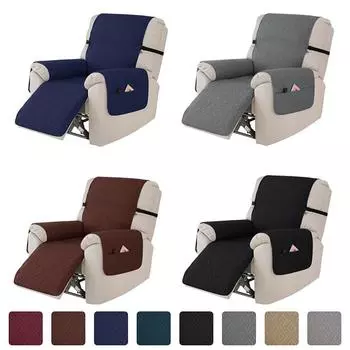 Стеганый чехол для дивана-реклайнера, водоотталкивающие чехлы для кресел-реклайнеров, чехлы для ковриков для домашних животных, детей, собак, кресел с эластичным ремешком 1 Seat