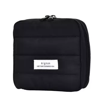 Стеганый косметический большой аксессуар гаджет школьный бизнес колледж старшая школа младшая средняя школа офис стильный act0010 черный [Mignon] сумка, емкость, чёрный