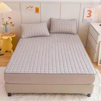 Стеганый наматрасник, сплошной цвет, стеганая кровать размера «king-size», простыня, утолщенная мягкая защитная накладка для кровати, Лидер продаж 90x200x30cm