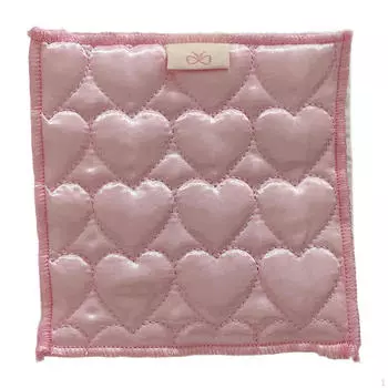 Стеганый подстаканник впитывающий коврик противоскользящий для стеклянной чашки квадратный подогреватель обеденный стол свадебный розовый