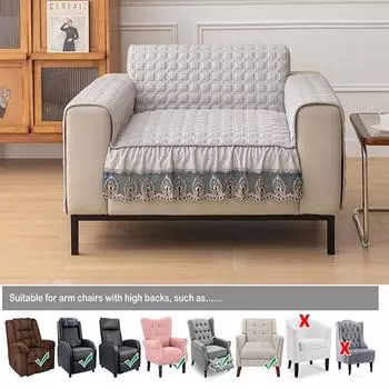 Стеганый противоизносный чехол для дивана-реклайнера для собак, домашних животных, детский противоскользящий чехол для дивана, чехол для кресла, защита для мебели, моющийся 55*160 темно серый