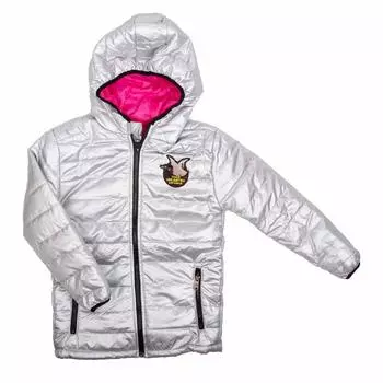 Стеганый пуховик с длинными рукавами, цветной подкладкой и детским логотипом CHEVIGNON.