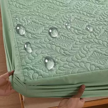 Стеганый водонепроницаемый наматрасник с тиснением, постельное белье, защита для матраса, защита от клещей, антибактериальная простыня без наволочки 0.8m bed белый