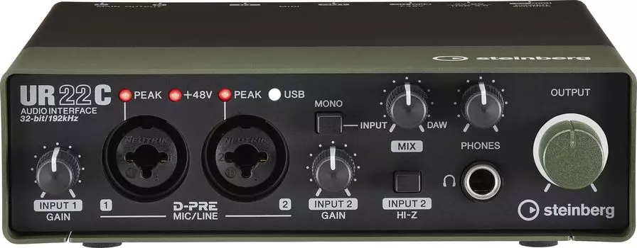 Steinberg Аудиоинтерфейс Steinberg Зеленый UR22C GN USB3.0 32 бит/192 кГц