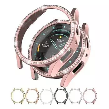 Стекло + чехол для Samsung Galaxy Watch 6/4, 40 мм, 44 мм, аксессуары, Bling Diamond, бампер для ПК + защитная пленка для экрана, Galaxy watch 6, чехол