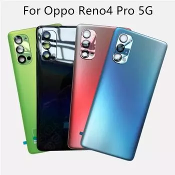 Стекло для Oppo Reno4 Pro 5G, крышка батарейного отсека, задняя крышка корпуса, задние запасные части, объектив камеры Reno 4 Pro 5G красный