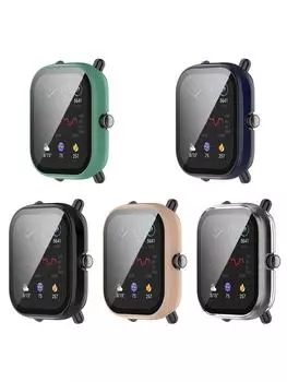 Стекло для смарт-часов + чехол для Huami Amazfit GTS 2 Mini PC, закаленное стекло, защитная пленка для экрана, рамка-бампер зелёный