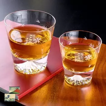 Стекло Fuji Стекло Tajima Стекло Fuji Cherry Blossom Rock Стекло x Fuji Mini Cherry Blossom Rock Стекло, набор из 2 шт. Мини-сувенир Sakura Kiriko Grand Prix Edo