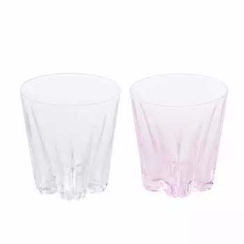 Стекло Hyaku Percent Rocks красное и белое 260 куб. см SAKURASAKU, набор из 2 шт. (100%) [Стекло Сакурасаку] SG-01RP