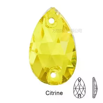 Стекло лимонно-желтый неоновый плоский фальцевый сверло, флуоресцентный конский глаз капля воды специальная форма ручного фальцевого камня DIY ювелирные аксессуары 7x12mm36pcs