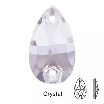 Стекло Плоское Дно Белый Ручной Сшитый Дрель, Капля Воды Различное Дно Плоская Пряжка Двойное Отверстие Diy Одежда Багаж Красота Ювелирные Изделия Аксессуары 7 * 12mm 36pcs