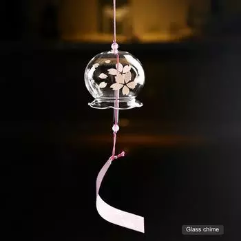 Стекло ручной работы в японском стиле, роспись колокольчика, украшение двери, аксессуары для дома, креативный подарок Flower cherry blossoms