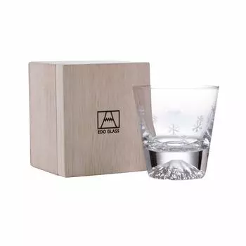 Стекло Тадзима Edo Glass Mt. Стекло Fuji Glass Rocks в деревянной коробке (Луна и Снежинка)