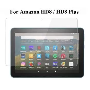 Стекло Tempered для Amazon Fire HD8 2017-2024 Защитное стекло для планшета на Amazon Fire HD8 plus 2020 2022 Защитная пленка для экрана 1PC fire HD 8 2017 чистый