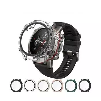 Стекло + защитный чехол для Amazfit Falcon A2029, универсальный бампер, аксессуары для часов Amazfit Falcon чёрный