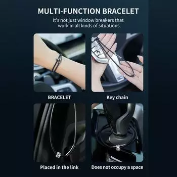 Стеклобойный браслет для автомобиля, быстрое спасение, браслет с шариком из карбида вольфрама, закаленный безопасный стеклобой для мужчин и женщин красный