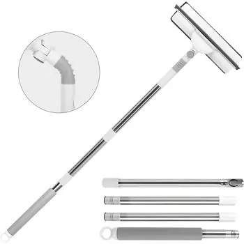 Стеклоочиститель 2-в-1 для мытья окон, 50–130 см, телескопическая мойка для окон с гибкой головкой, инструменты для чистки стекол внутри и снаружи full set