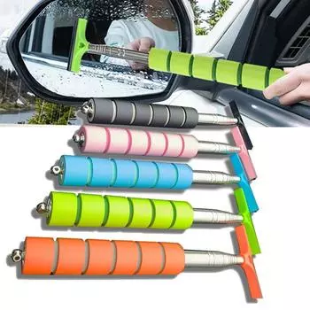 Стеклоочиститель для зеркал заднего вида автомобиля, скребок для чистки зеркал автомобиля, телескопическая многослойная насадка для мытья окон, щетка для чистки стеклоочистителя чёрный