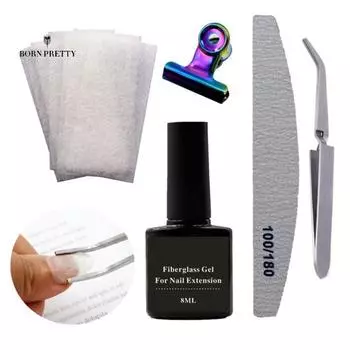 Стекловолокно для наращивания ногтей, украшения для ногтей, быстрый ремонт гель-лака, пинцет, зажим, набор инструментов для маникюра